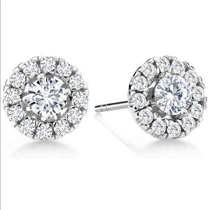 Halo diamond earrings